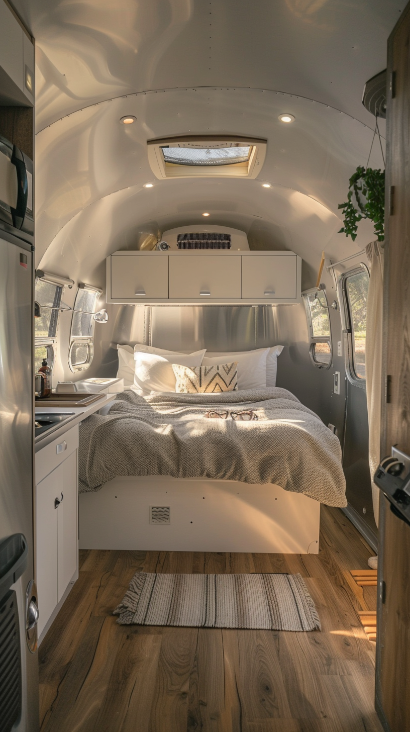 Airstream 內裝空間與臥室規劃示意